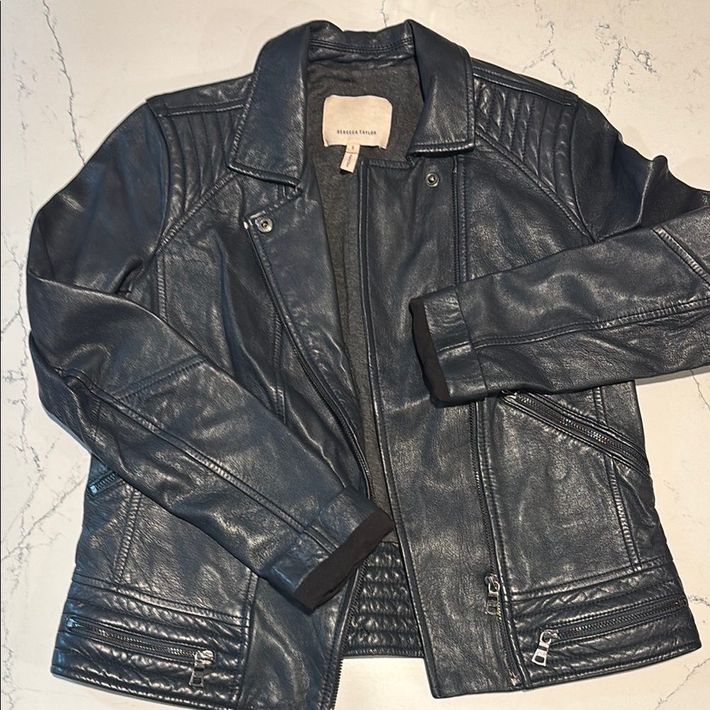 Like NEW Rebecca Taylor Black Leather Jacket
